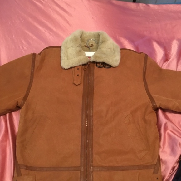 Pan United Protocol Leather suede fur bomber jacket M made in the USA - Picture 8 of 17